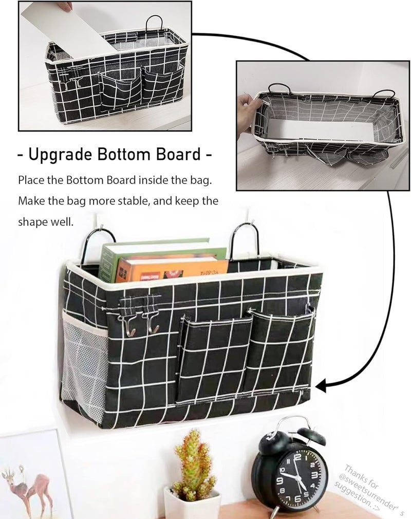 Kanrichu 2pcs Hanging Baskets for Organizing,Fabric Wall storage Basket,Wall Organizer for Closet,Kitchen, Bedroom, Office, RV Camper,Locker (Gray) - Image 3